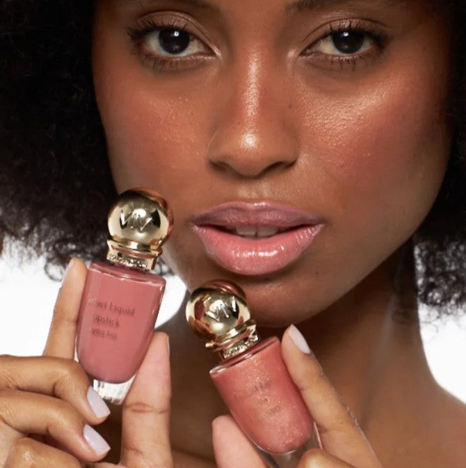 KIT LÁBIOS ROSE: Batom Liquido + Lip Glow