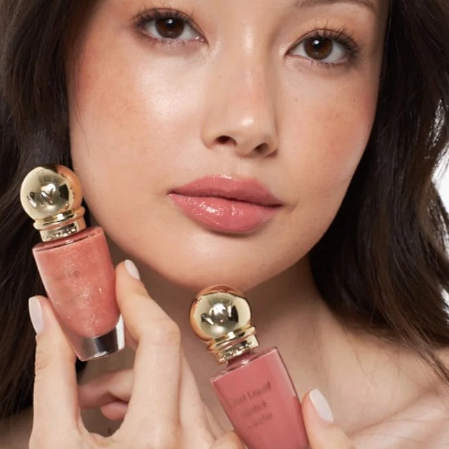 KIT LÁBIOS ROSE: Batom Liquido + Lip Glow